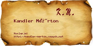 Kandler Márton névjegykártya