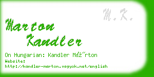 marton kandler business card